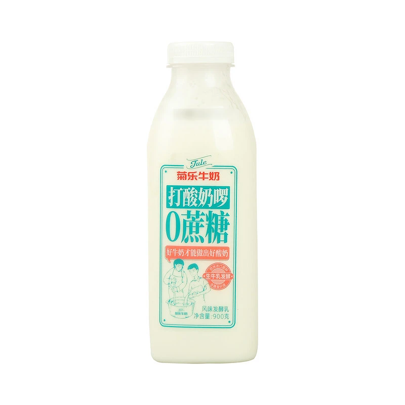 菊乐打酸奶啰0蔗糖风味发酵乳900g