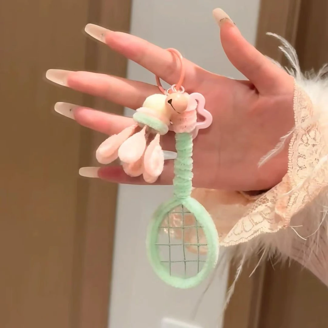 迷你羽毛球拍挂件扭扭棒乒乓球拍挂件材料diy制作创意礼物xx