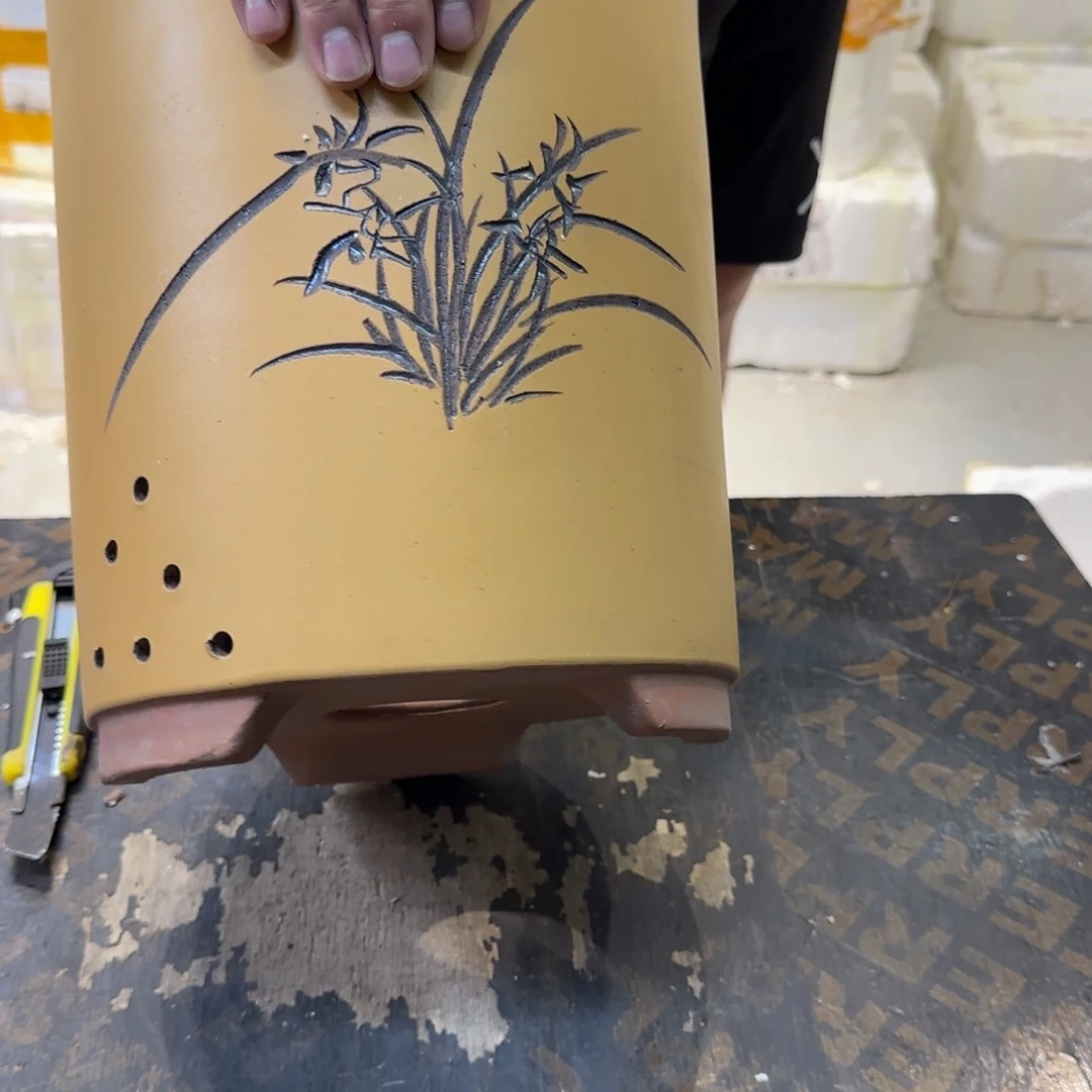 紫砂花盆口径17.22口径