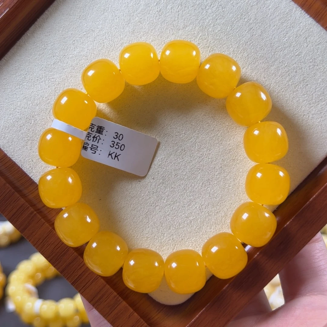 裸石蜜蜡未镶嵌14.6mm焦皮鸡油红满蜜老型kk