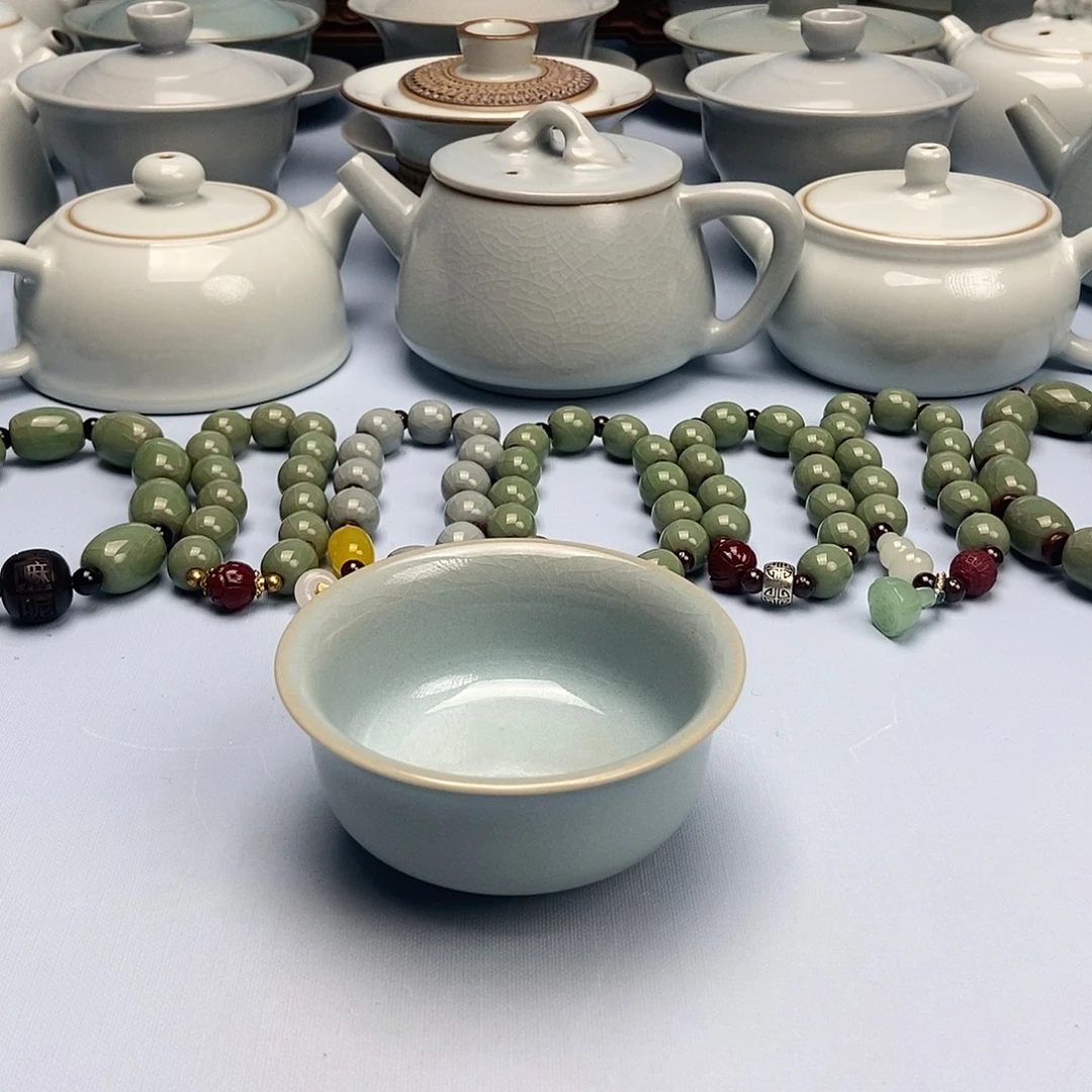 杯天青微蓝卧佛杯原矿原釉原产地