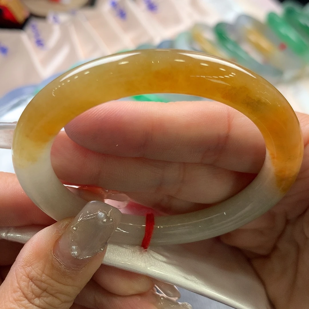 翡翠未镶嵌手镯53圆条