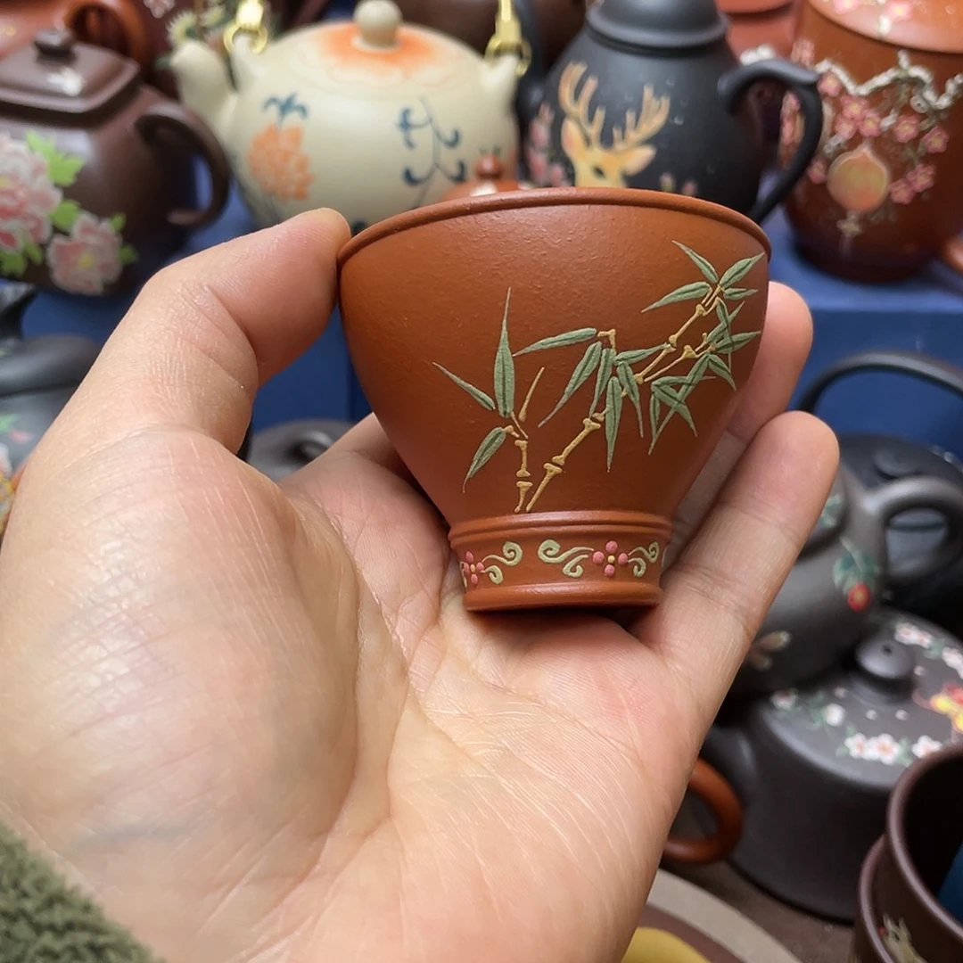 红泥茶杯紫砂主人杯80cc