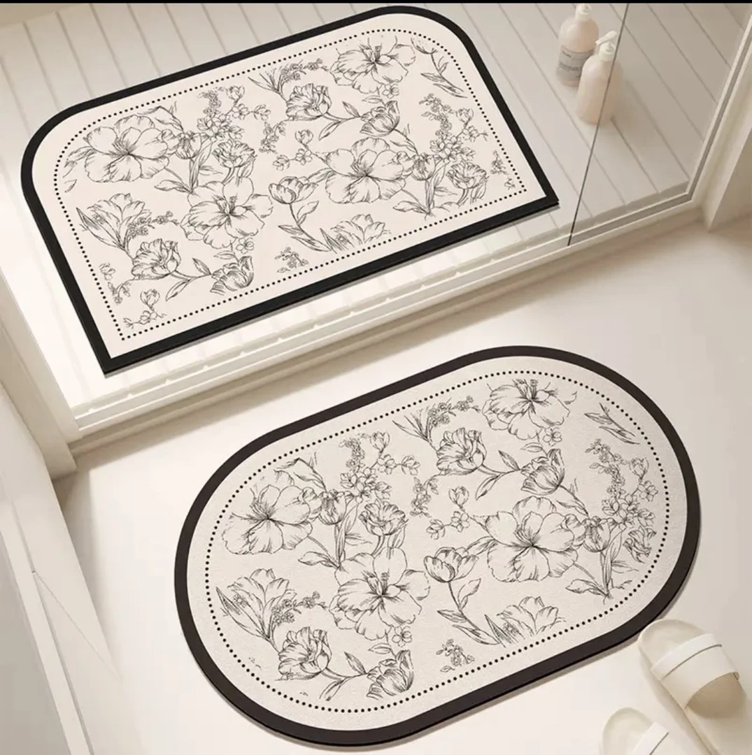 Z119-【40*60cm套装】硅藻泥浴室地垫吸水速干防滑卫生间简约耐脏