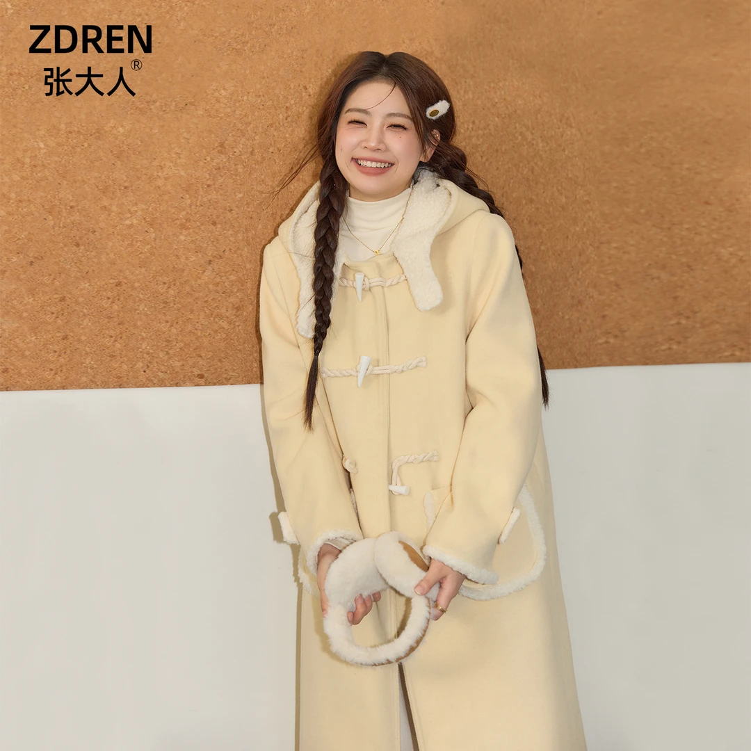 【百利甜】大码女装微胖妹妹秋冬氛围感减龄少女冬季毛呢大衣