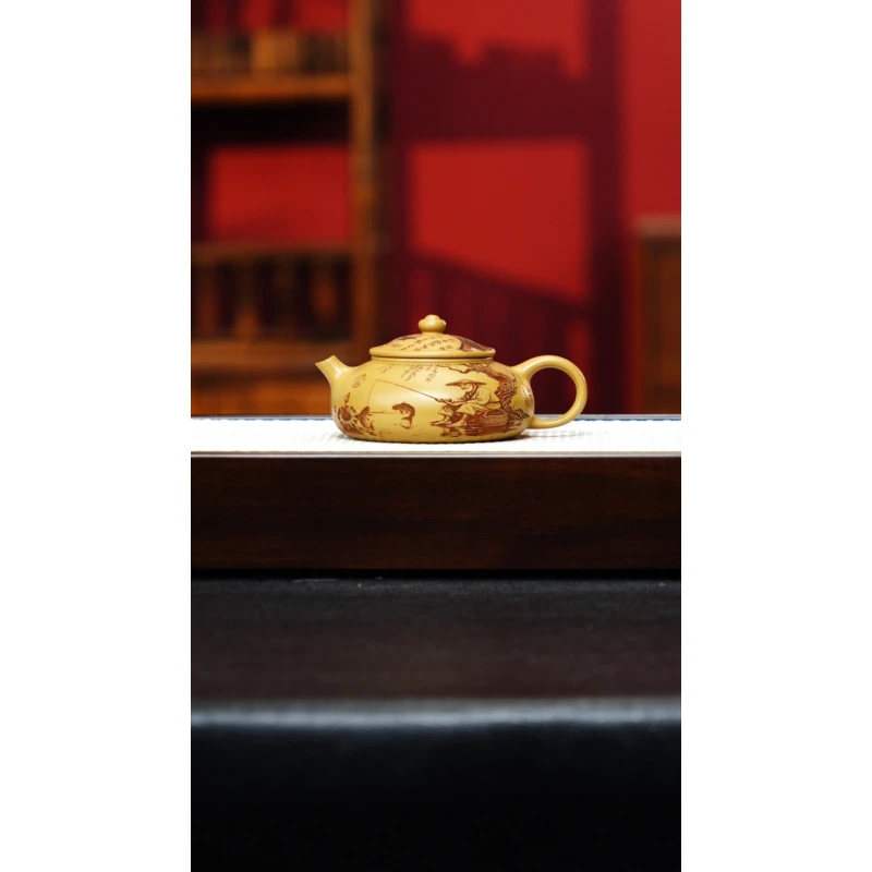 宜兴紫砂 寒江 黄金段梅付春h551