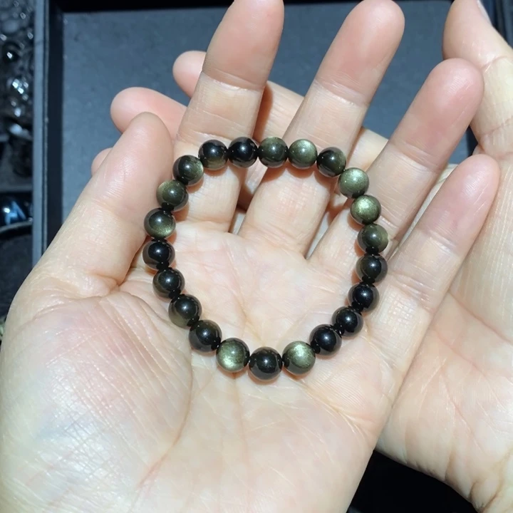 黑曜岩手链未镶嵌大*腻