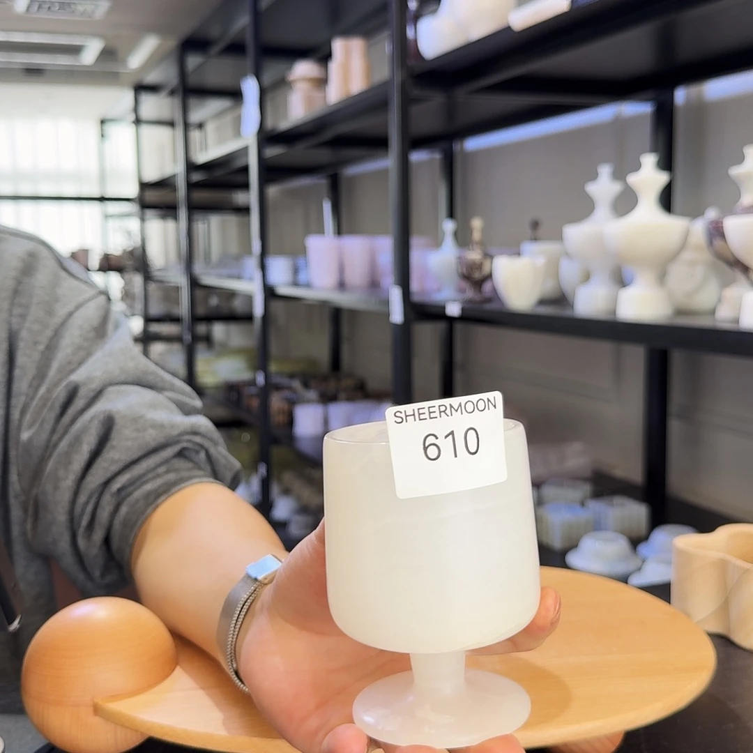 大理石610白玉高脚杯