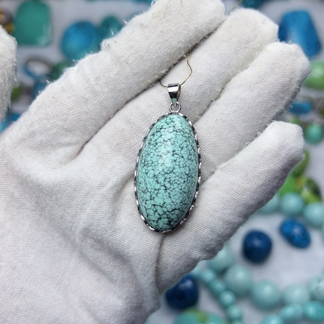 绿松石珠宝奇石银S925镶嵌