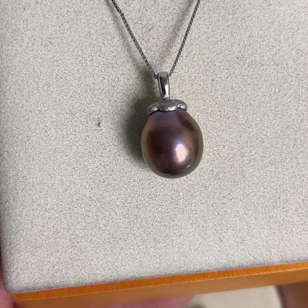 银S925镶嵌淡水珍珠吊坠