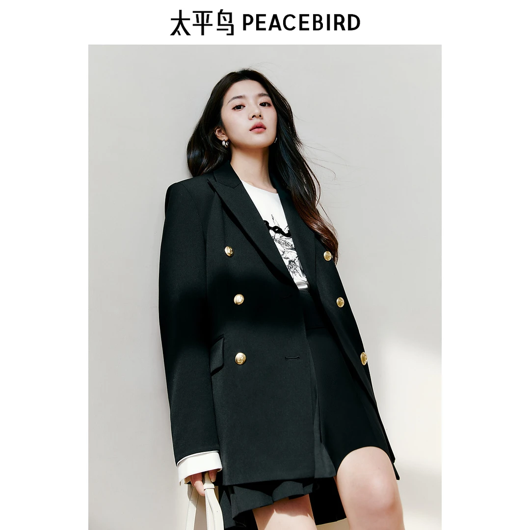 太平鸟法式气质西装外套女25春新款设计感精致定制通勤AABAF211Y