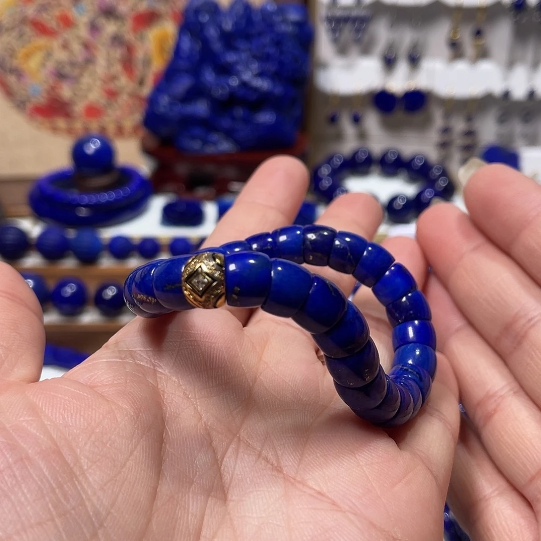 未镶嵌青金石大肠手串9mm