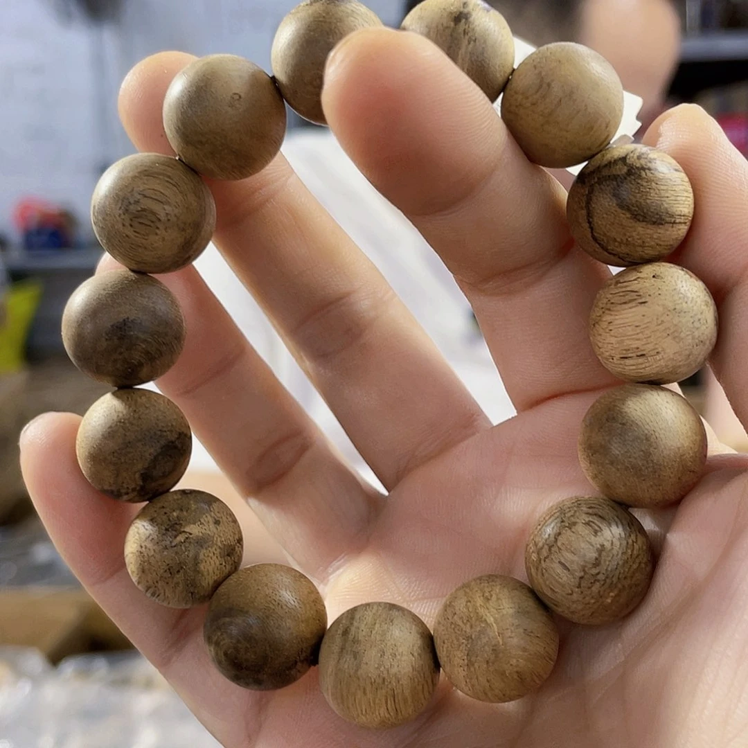 手串沉香野生芽庄圆珠单圈1.5/13克多样性发一