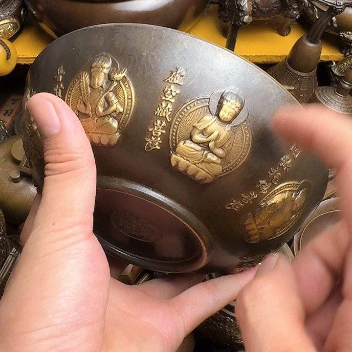 原矿 风魔铜藏收铜摆件