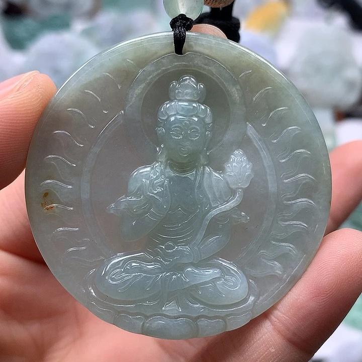 翡翠未镶嵌颈饰大势至菩萨福利