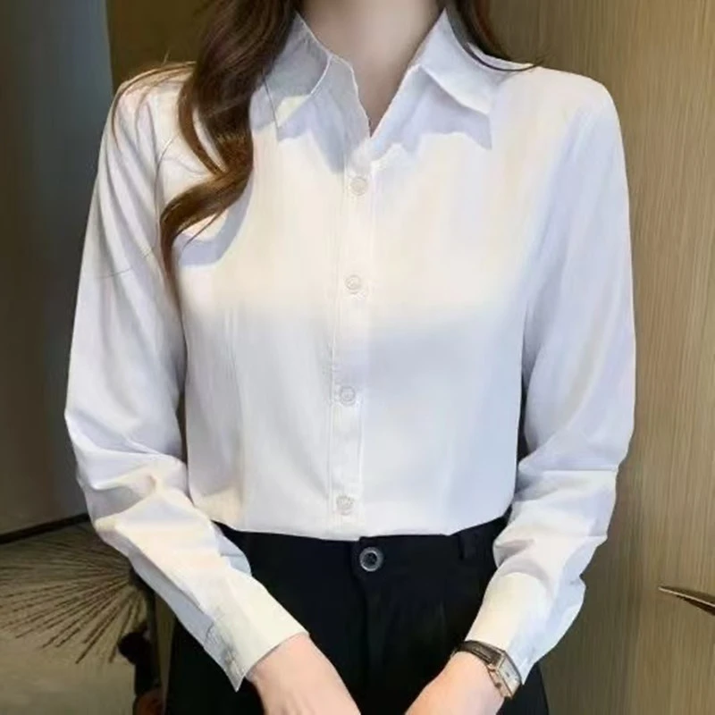 长袖衬衫女韩版修身职业装上衣2025新款秋装工作正装高端显瘦女装