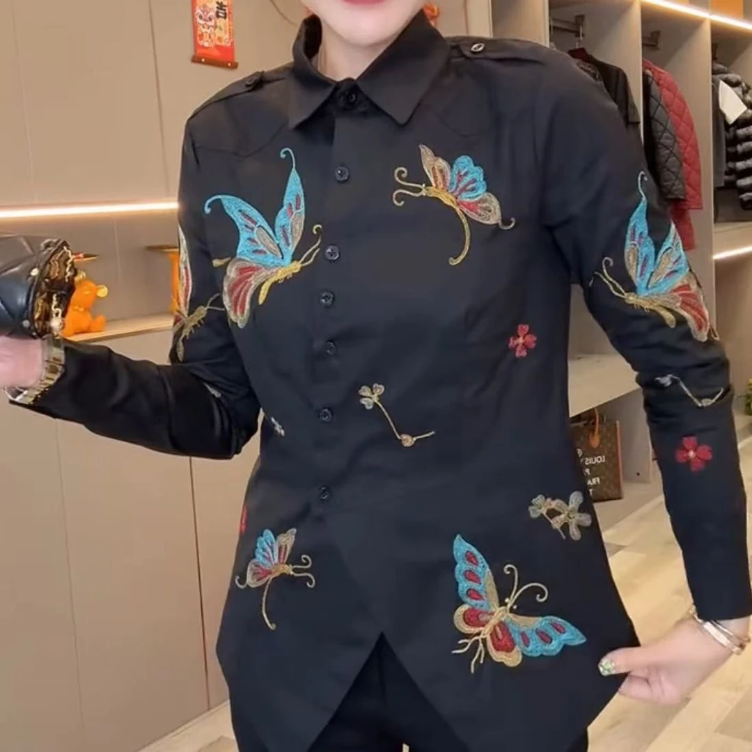 2025春季新款时尚显瘦气质女士网红洋气衬衫百搭款D7187