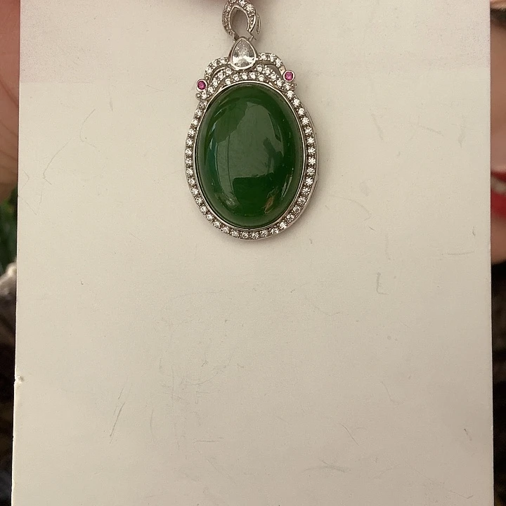 和田玉银S925镶嵌颈饰倩