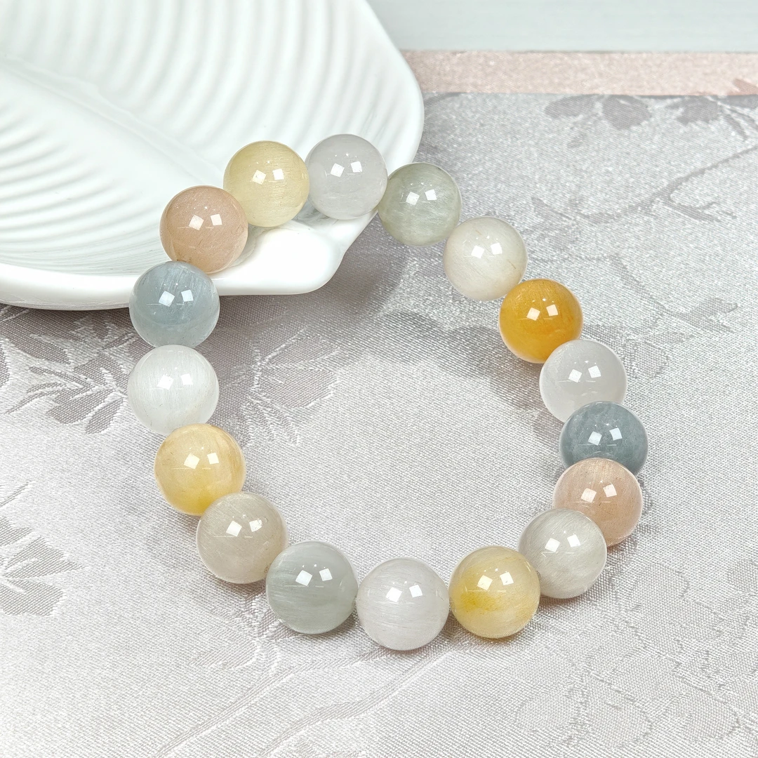 晶匠彩兔毛手串12mm+ 多样性发一 简约