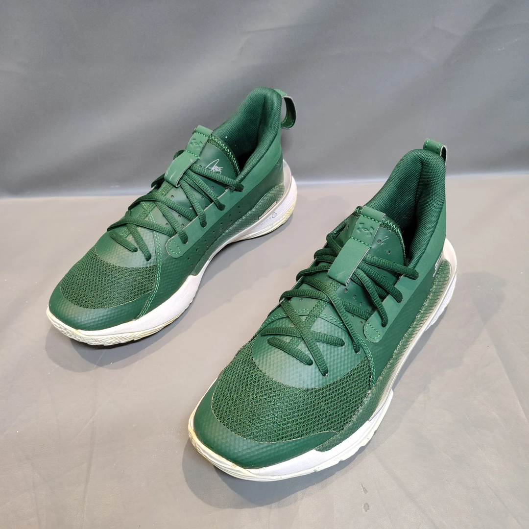 40.5码/95新/安德玛 库里7 白绿/无原盒/篮球鞋/实战鞋1049