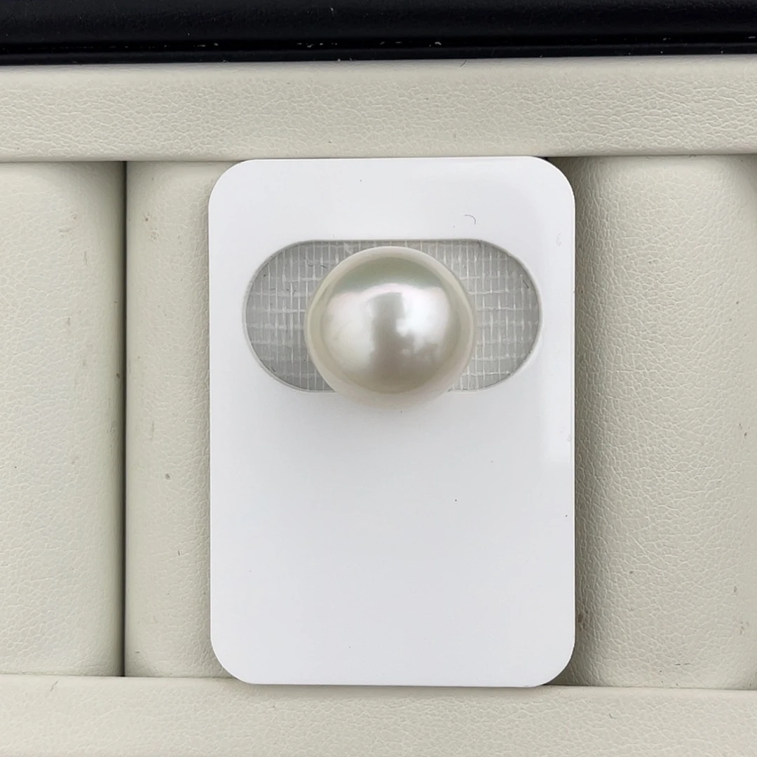 定制海水珍珠未镶嵌裸珠澳白青粉光馒头珠15-16mm