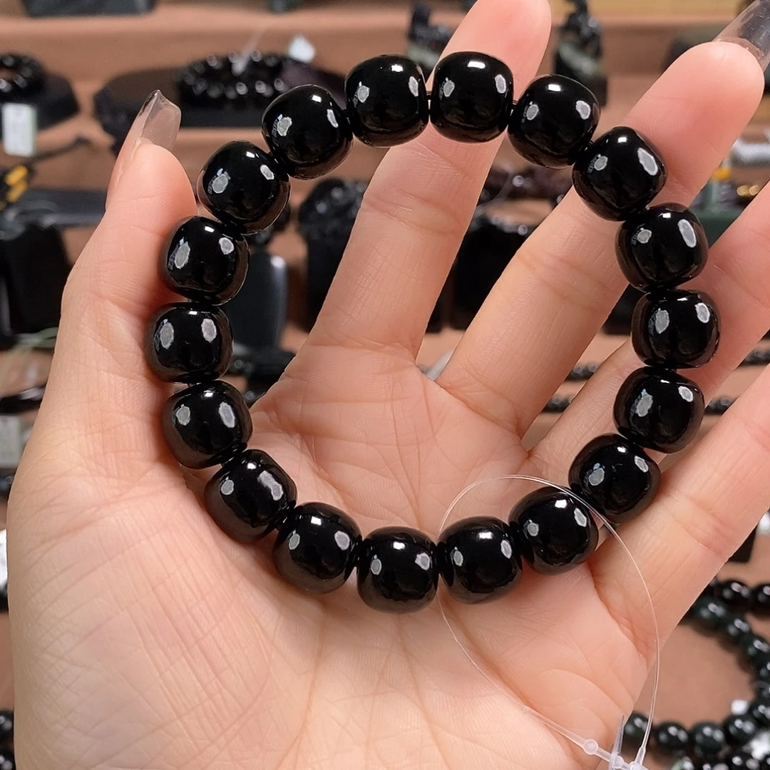 南***雨和田玉未镶嵌手链13特黑