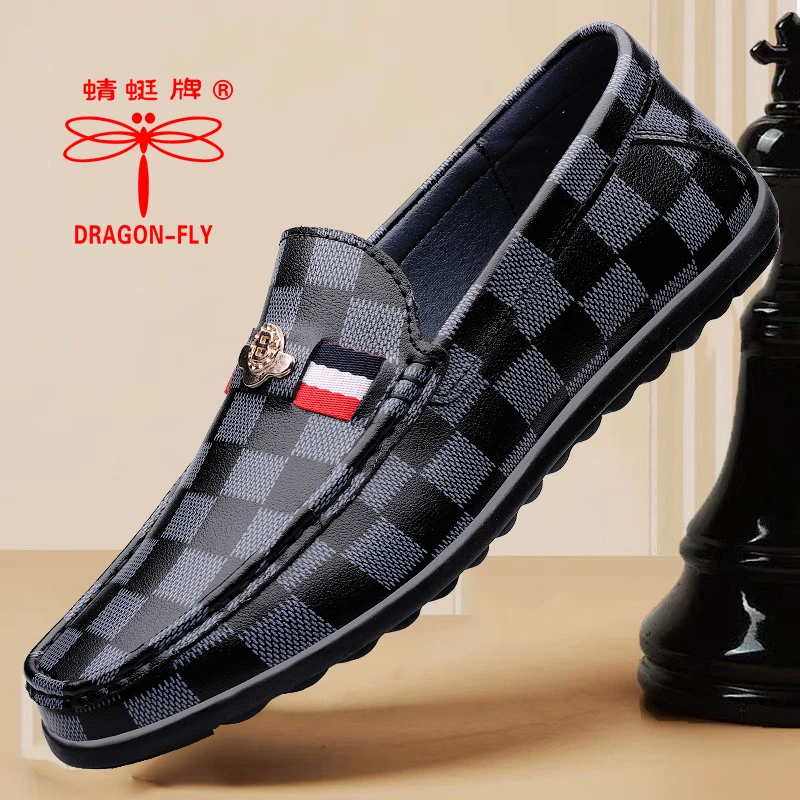 蜻蜓牌2025春夏季新款皮鞋透气防滑豆豆鞋豆豆男士皮鞋百搭皮鞋