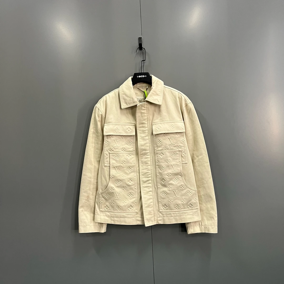 95新 LouisVuitton/路易威登 y20 米色老花工装夹克 48码 609634