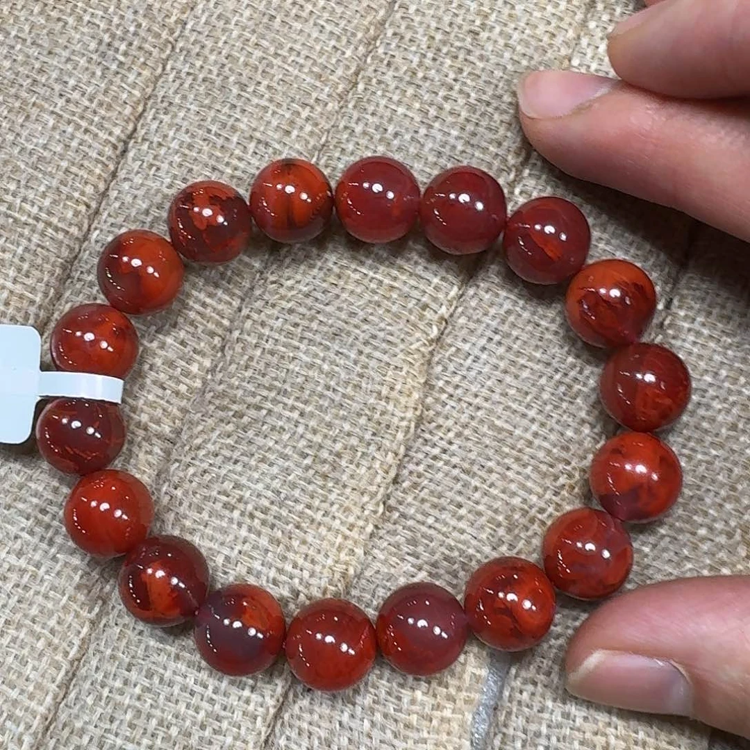 南红玛瑙未镶嵌手链手串原矿南红牛血火焰纹11