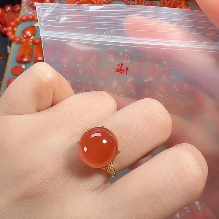 南红玛瑙银S925镶嵌吊坠