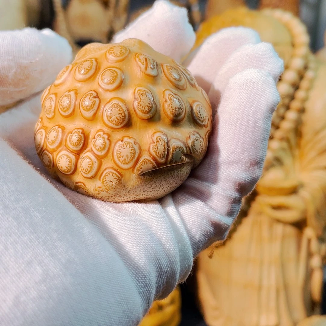 竹竹根雕金蟾把玩件