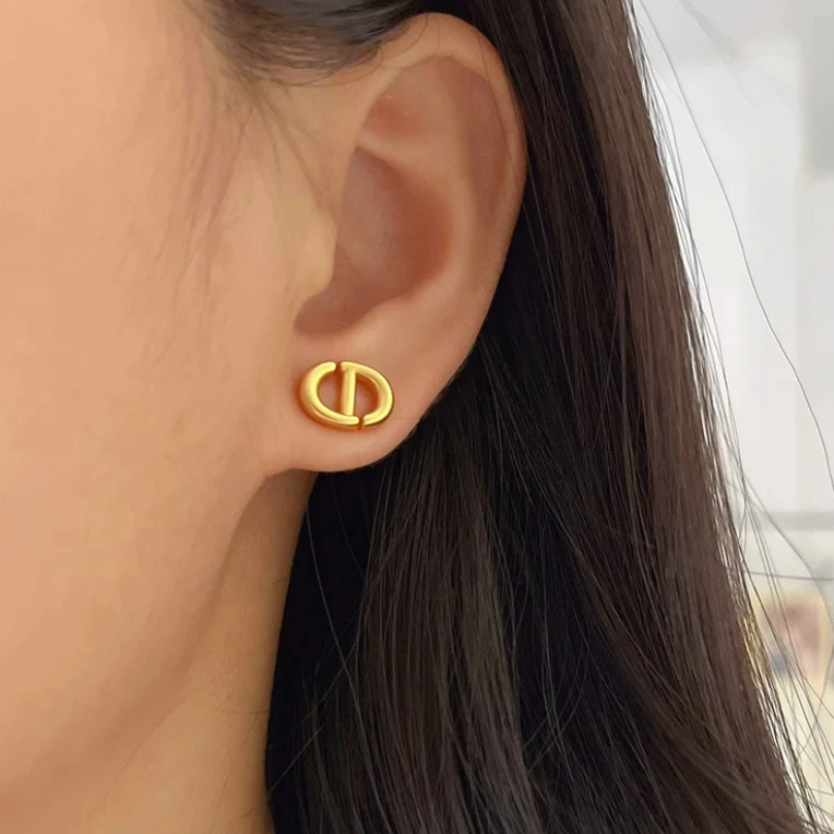 铜合金耳饰 《货号6685》极简设计哑光猪鼻耳钉