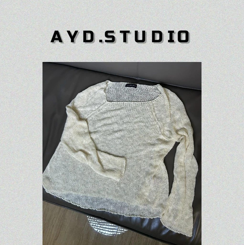 （打折出售不退不换）AYD.STUDIO优雅针织镂空上衣