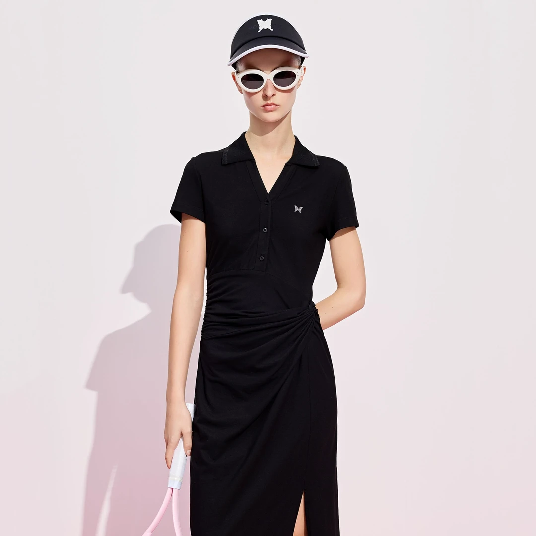 COCOON/可可尼POLO抽褶连衣裙25203BC022314020