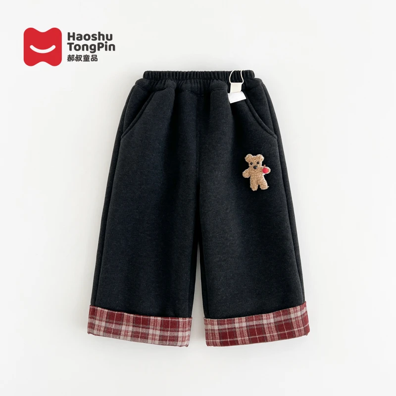 现货【加绒】郝叔童品冬季新款2025时尚女童洋气厚绒韩版长裤HI5419