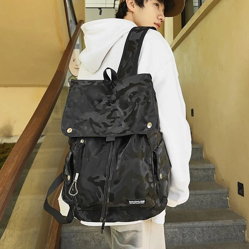 双肩包2025新款男士大容量百搭电脑包高中生背包大学生潮流书包男