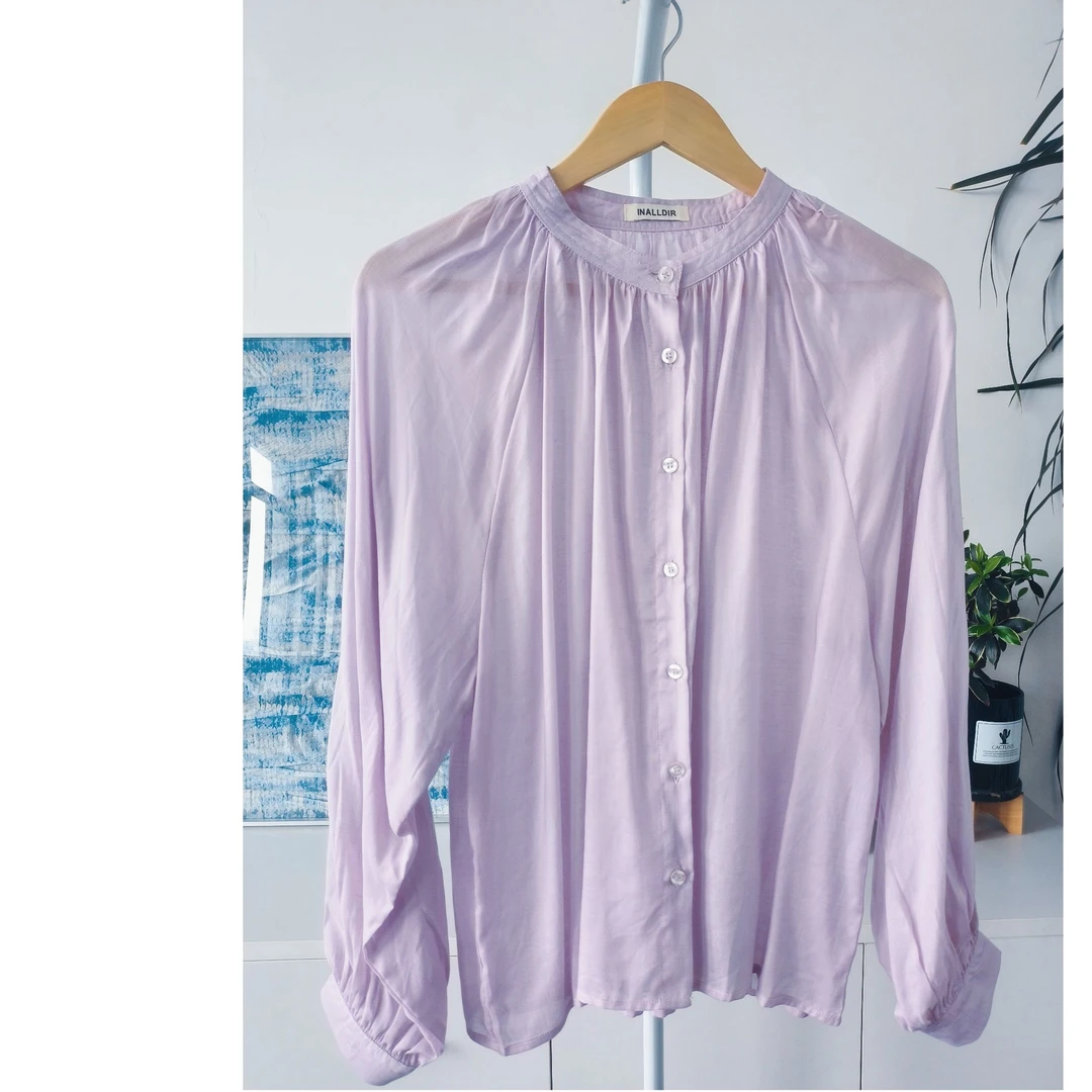 天丝亚麻长袖均码香芋紫