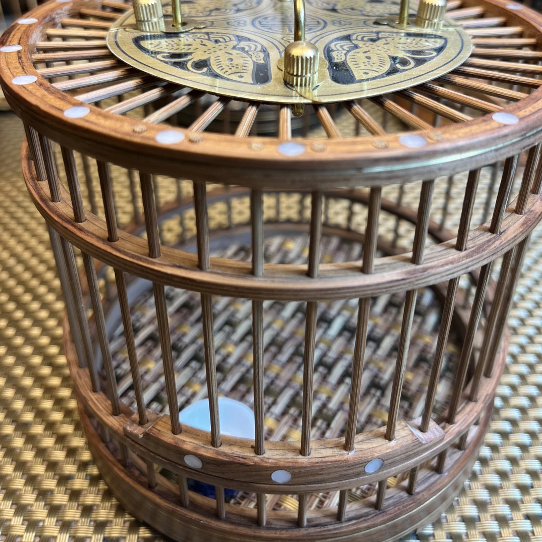 特价红木乌木镶嵌工艺直径12厘米蝈蝈笼