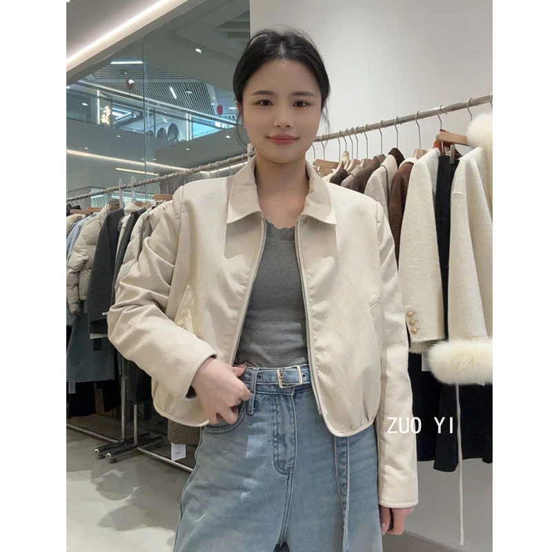 【7698】25年秋季新款正肩短款皮衣外套气质极简风 短款外套