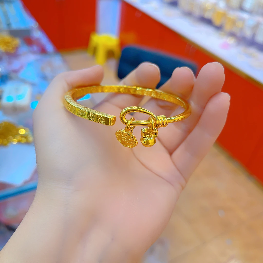 钛钢手镯 499新款手镯爆款白搭时尚金色铜合金白搭