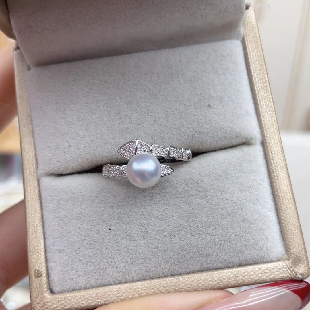 海水珍珠银S925镶嵌戒指S133