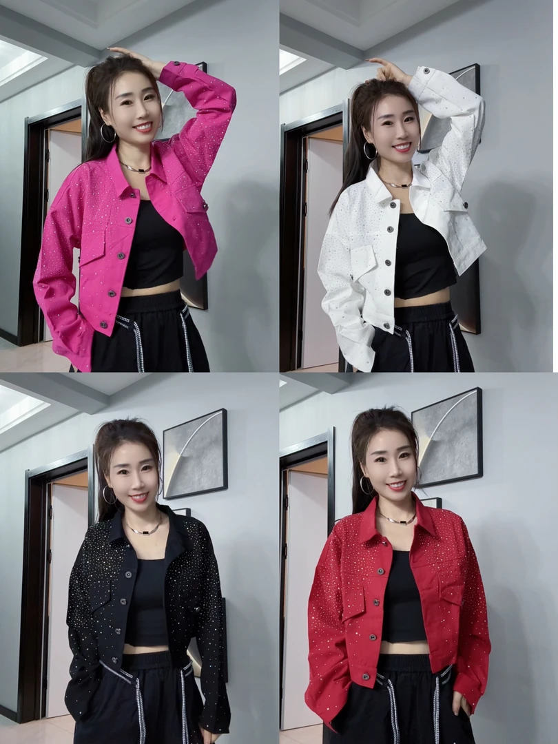 爆款水洗棉烫钻上衣外套580-(CX)