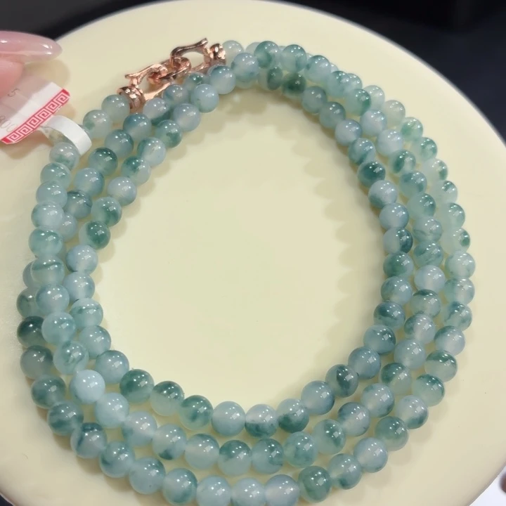 翡翠未镶嵌手链冰胶蓝飘卡5