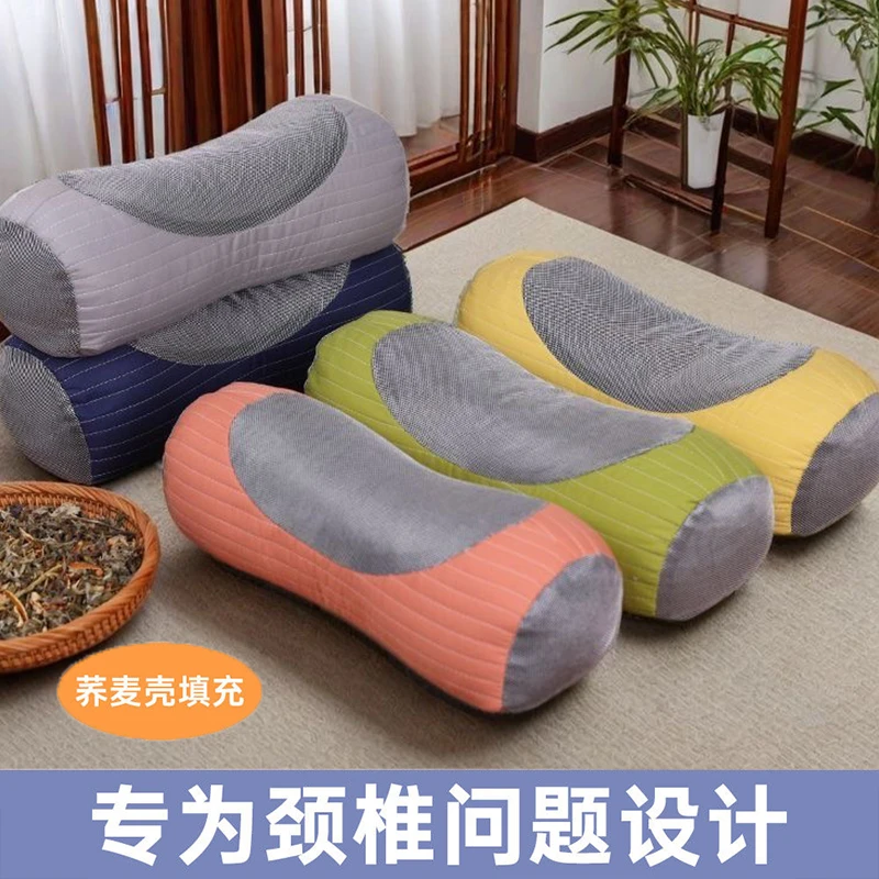 【“高”枕无忧】多功能荞麦壳护颈睡眠枕久睡不塌支撑牵引拉伸护颈枕
