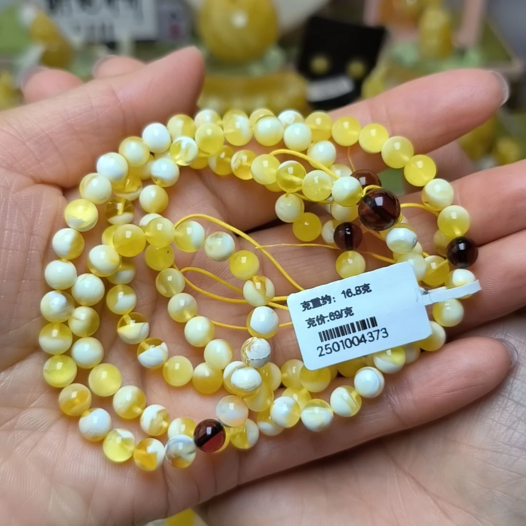 未镶嵌蜜蜡裸石6+108串珠