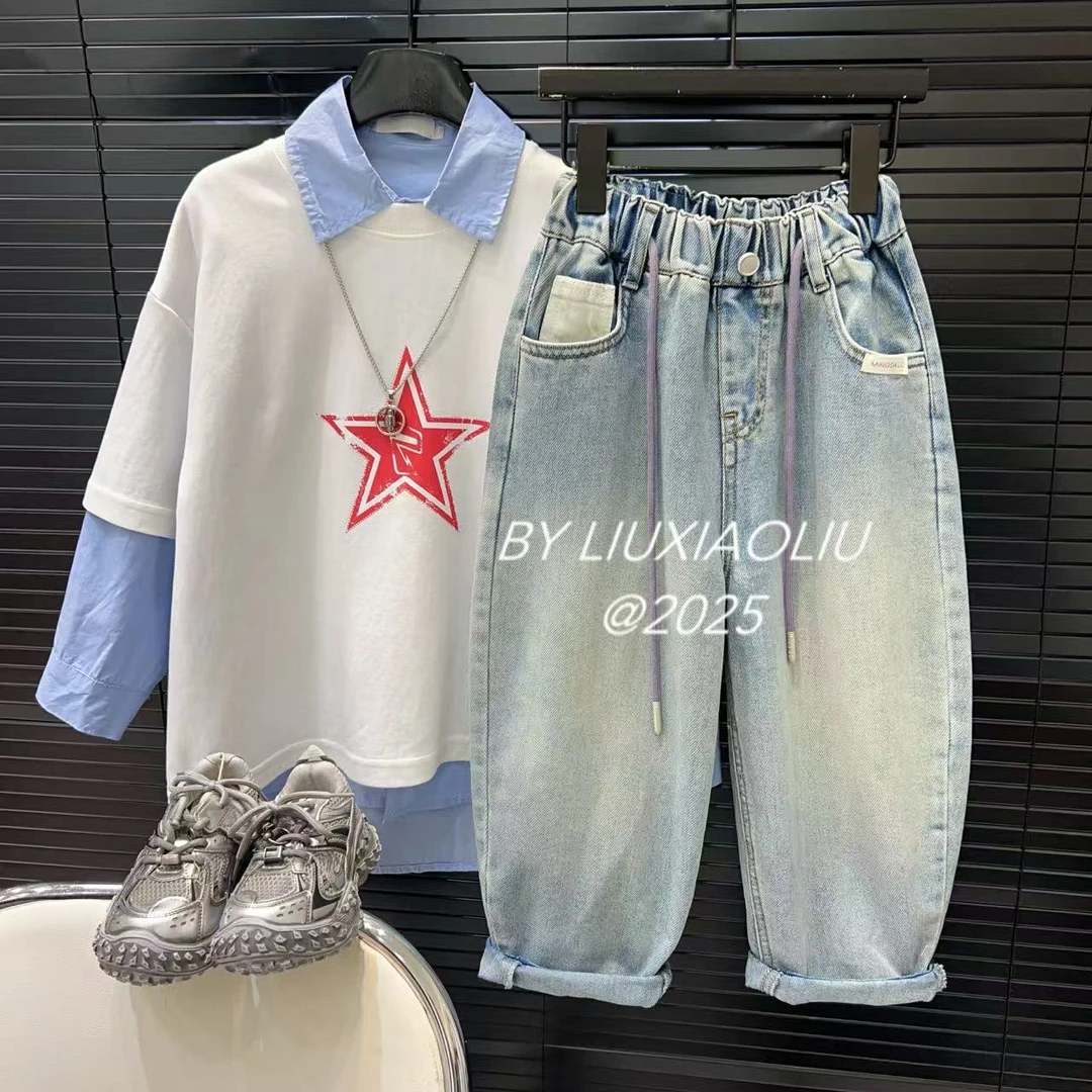 杭州六小六正版 BY LIUXIAOLIU春季儿童牛仔裤15725