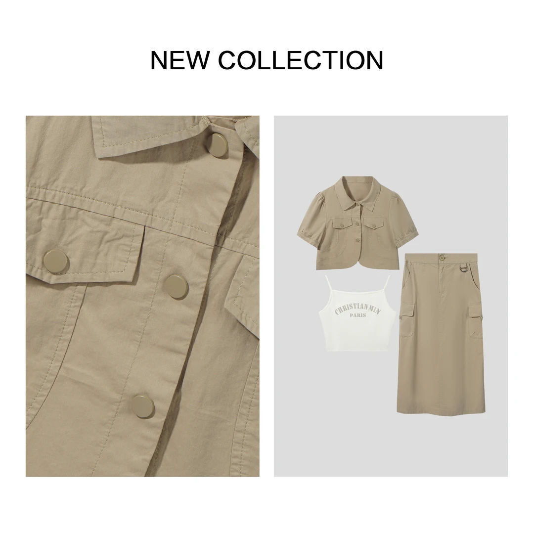 【粉丝专属】D5F30005A 现代休闲风卡绿色三件套套装