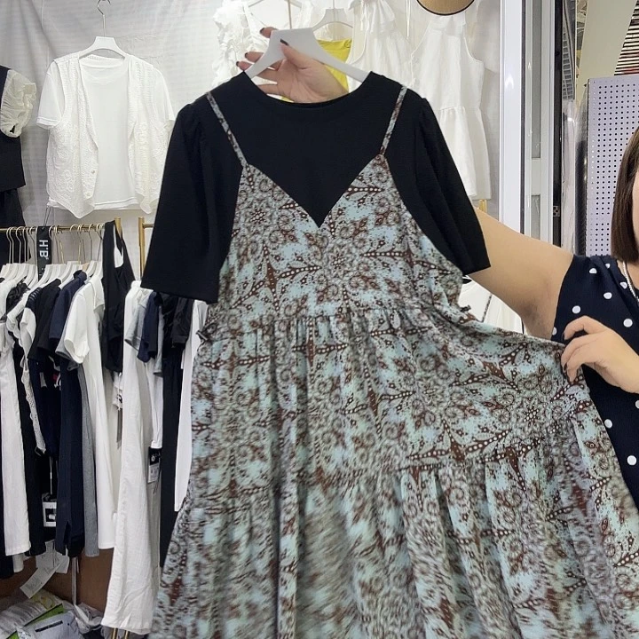 拼接花裙子90～140斤