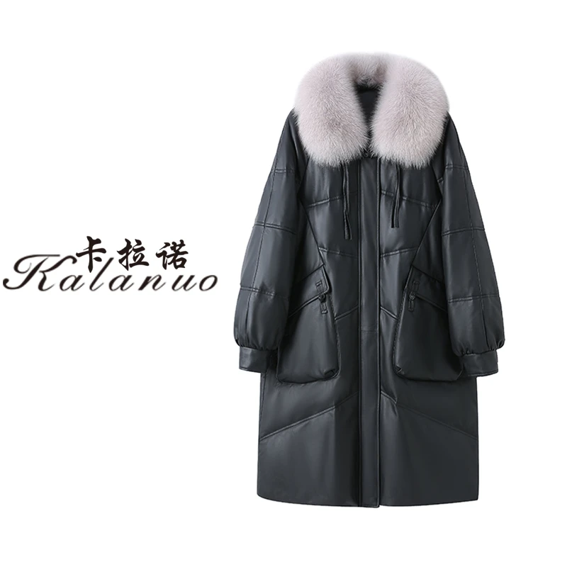 【卡拉诺】秋冬绵羊皮狐狸毛领女士外套P-2858