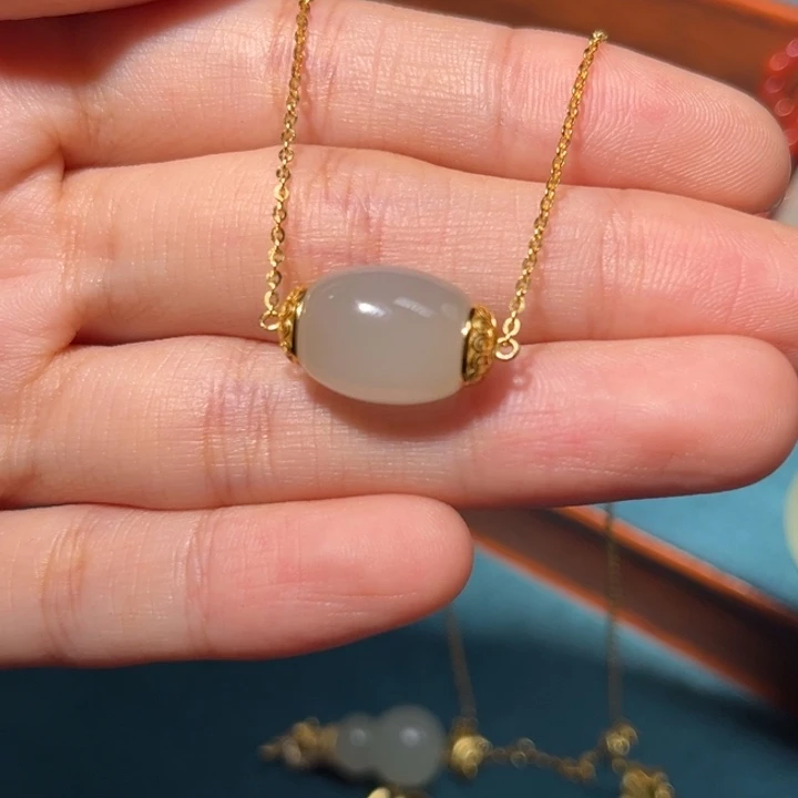 和田玉银S925镶嵌珠宝半成品青海